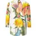Floral Print Blouse Tops 2023 Fashion | Women's 3/4 Sleeve Graphic Tees - Yellow Medium - Buy Online on GoSupps.com