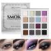 Afflano Smoky Grey Eyeshadow Palette  Highly Pigmented Black White Glitter Silver Gray Eyeshadows -Smokey Eyes Makeup  Emo Goth Halloween Makeup  Multichrome Purple Nude Brown Matte Shimmer Eye Shadow