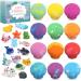 Bath Bombs for Kids with Toys Inside for Girls Boys - 12 Handmade Kids Bubble Bath Fizzies Bomb with Surprise Sea Animals Toys, Moisturize Gentle and Kids Safe (Toy May Vary)