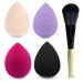 Makeup Sponge Blender Set of 4 Pcs & Foundation Brushes 1Pcs Mocarheri Soft Sponge For Liquid Foundation Creams and Powders Latex Free Wet and Dry Makeup Sponge (Multicolor)