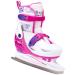 Xino Sports Adjustable Ice Skates - for Girls and Boys, Two Awesome Colors - Blue and Pink, Soft Padding and Reinforced Ankle Support, Fun to Skate! Pink Medium Big Kid (1-4)