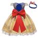 MYRISAM Baby Girls Birthday Wedding Party Dresses w/Headwear Princess Embroidery Bowknot Dress Christening Baptism Tutu Gown 6-7 Years Y Yellow