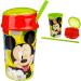 2in1: drinking cup with straw + cover & fruit compartment Disney - Mickey Mouse 2 Subject - 400 ml - BPA free - children - plastic plastic - yoghurt cup/muesli .. without names