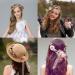 Flower Crown Headband and Wristbands Set - Wedding Bridal Hair Accessories - Handmade Floral Garland and Bracelet - Purple Tone - 3 Pack - Buy Online on GoSupps.com