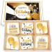 Happy Birthday Cookies 6 PACK Gift Basket Gold for Men Women Kids | Gourmet Decorated Sugar Cookie Gift Box | Individually Wrapped Nut-Free