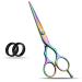Wishbeauty Professional Hairdressing Scissors - 5.5 inch Hair Scissors for Women & Men - Barber Scissors for Hair Cutting - Sharp Scissor Blades - RightHand Hairdressers Scissors for Salon (Rainbow)
