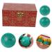 Fomiyes Turquoise Handball Fitness & Massage Balls 4-Piece Set | Perfect Chinese Gift for Hand Training & Relaxation - Buy Online on GoSupps.com