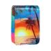 Lipstick Case Leather Lip Gloss Lipstick Organizer with Mirror Mini Lipstick Holder Bag Colorful Tropical Tree Sunset Y381d7vrvm