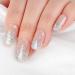 22 pcs Silver Glitter Semi Cured Gel Nail Strips Glitter Nail Gel Polish Wraps Self-Adhesive Nail Full Wraps Nail Strips Nail Tips Nail Wraps Sticker Decals - Buy Online on GoSupps.com