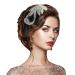 WLLHYF 1920s Flapper Headband Feather Beaded Vintage Headpiece Roaring 20s Rhinestone Leaf Hair Band Gatsby Party Fascinator Accessories for Women Girls