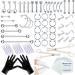Tustrion 80PCS Nose Piercing Kit for All Body Piercings Stainless Steel Piercing Jewelry with 12G 14G 16G Piercing Needles for Ear Cartilage Tragus Nose Septum Lip Eyebrow