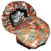 Bonnet for Men - Silk Satin Bonnet for Curly Hair  Dreads & Braids - Double Sided Nightcap for Sleeping Used by Men & Women (Miami Orange & Blue/White Paisley)