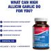 High Allicin Odorless Garlic Pills - Clinical Formula Allicin Supplement for Heart and Immune Support - Vegetarian Non-GMO & Made in The USA in cGMP Facilities - 60 Servings - Buy Online on GoSupps.com