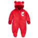 JiAmy Newborn Baby Hooded Romper Fleece Snowsuit Jumpsuit Long Sleeve Fall Winter Outfits Red 0-3 Months