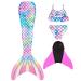 shepretty children's mermaid tail for swimming with mermaid fin fenM24-110