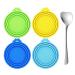 Comtim Pet Food Can Lids, Silicone Can Lids Covers for Dog and Cat Food, Universal Size Fits All Standard Size Dog and Cat Can Tops 5 Piece Set Multi-colored
