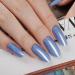 Semi Cured Gel Nail Strips - 20 Pcs Salon Quality Nail Polish Wraps in Blue Glitter - Long Lasting & Easy to Apply/Remove with Nail File & Cuticle Stick - Buy Online on GoSupps.com