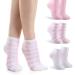 Tarpop 3 Pairs Aloe Socks Moisturizing Spa Socks for Dry Cracked Feet Infused Socks Gel Sleeping Fuzzy Socks Lotion Socks Aloe Vera Gel Socks for Women Men Repairing Softening Dry Feet Skins (Pink)