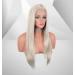 Vebonny White Blond 613 Lace Front Wig for Women | Realistic Synthetic Hair | 22 Platinum Blonde Middle Parting Wig | Glue-Free Hair Replacement #035-NEW - Buy Online on GoSupps.com