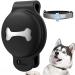For Airtag Dog Collar Cover Loop Gps Protective Cover Keeps Signal Strong Pet Anti-lost Locator Adjustable Anti-scratch Tracking Dog Cat Accessories (black)