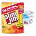 Slim Jim Snack Sized Original Spicy Sausage Snacks (14 total sticks 8g per) with Water Cooler Trivia Game by BIG MAPLE . Great for Snacking at Home School Office Friends Family