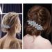 Lusofie 2Pcs Rhinestone Hair Clips Bridal Hair Clip Crystal Pearl Flower Hair Barrettes Fancy Hair Clips Wedding Accessories Hair Barrettes for Women Girls Bridal - Buy Online on GoSupps.com