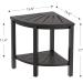Waterproof Bamboo Corner Shower Stool Bench - Black with Storage Shelf | Ideal for Shaving Legs or Seating Inside Bathroom/ Shower - Buy Online on GoSupps.com