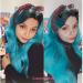 Fancy Ombre Blue Light Teal Wig | Long Curly Wavy Hair | Dark Roots | Synthetic Daily & Party Wigs for Women - 28 - Buy Online on GoSupps.com