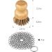 GAINWELL Stainless Steel Chainmail Scrubber Set - 4in Cast Iron Cleaner with Wood Scrub Brushes - Buy Online on GoSupps.com