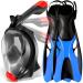 COZIA DESIGN Snorkel Mask - Full Face Snorkel Mask, 180 Panoramic View Scuba Mask, Anti Fog and Anti Leak Snorkeling Gear S/M Blue S/M