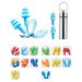 Earrings for hearing protection 14 pairs of hearing protection plugs SNR 31dB made of reusable silicone waterproof soft hearing protection for sleeping & for airplanes hearing protection earplugs with portable box - colorful