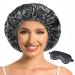 Hat Silk Bonnet Satin Bonnet Satin Sleeping Cap Adjustable Silk Cap Double Layer Silk Sleeping Cap for Women (Stripe)