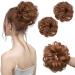 SARLA 2PCS Messy Hair Bun Hair Piece Small Scrunchies Synthetic Bun Hairpieces for Women Girls Updo Hair Extensions (Light Auburn) Light Auburn-2PCS