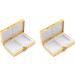 Set of 2 Rectangular Pocket Purse Pill Boxes & Organizers - Gold with Silver Star - Dual Compartment for Travel & Home - Buy Online on GoSupps.com
