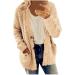 Hanxiulin fleece plush jacket fluffy warm zipper wool jacket ladies wool coat long hood fleece jacket lightweight quilted warm outdoor hooded tops winter coat plush jacket 3xl khaki