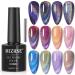 MIZHSE Universal Rainbow Cat Eye Gel Nali Polish Laser Holographic 9D Cat Eye Gel Polish Soak Off LED UV Gel Nail Art Varnish with Magnetic 10ml Rainbow Cat Eye Gel Polish
