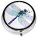 Dragonfly Print Mini Round Pill Box | 3 Compartment Portable Organizer for Travel Home & Office - Buy Online on GoSupps.com
