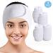 Noverlife 4 Pack White Spa Headband, Facial Skincare Makeup Bath Shower Wide Head Wrap, Adjustable Magic Tape, Non-slip Terry Cloth Strech Sweat Abosrbent Headband, Sports Yoga Head Towel Turban Wider Size - White 4PCS