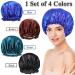 4 Pack Satin Sleep Bonnets for Women - Silk Hair Caps for Comfortable Night Sleep (Blue/Brown/Green/Black) - Buy Online on GoSupps.com