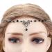 Eaytmo Boho Knot Head Chain Silver Crystal Headpieces Goddess Hair Chain Vintage Forehead Chain Jewelry Rhinestones Headbands Halloween Hair Accessories for Women and Girls (Black)