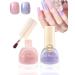 Holographic Aurora Shimmer Nail Gel Glue Polish 2Pcs Long-Lasting Chrome Mermaid Gel Polish Pearl Purple Pink Iridescent Glitter Pearlescent Glossy Colored Trendy Nail Gel Polish DIY Gift-106+339 Pearl Purple +Pink
