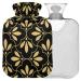 NAANLE hot water bottle with lid flower flower-transparent hot water bottle heat bottle for back pain relief handfoot warmer neck hot and cold therapy 2l