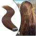 Elailite 20PCs Tape Extensions Invisible Extensions Real Hair Tape Tape in Extensions Real Hair Glatt Remy Real Human Hair 40cm 50g #04 Mittles Braun
