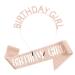 DRESHOW Birthday Girl Headband Birthday Tiara with Sash Princess Crown Rhinestone Happy Birthday Accessories for Women Girls Birthday Girl: Rose Gold UK