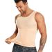 Mens Compression Shirt Slimming Body Shaper Vest Workout Tank Tops Abs Abdomen Undershirts Medium 1-beige
