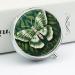 Round White Moth Print 3-Compartment Pill Box | Decorative Metal Pocket Organizer for Medicine - Portable & Stylish - Buy Online on GoSupps.com