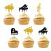 Set of 24 Piano Cupcake Toppers for Musician Birthday Black & Gold Glitter Piano Sign Cupcake Toppers Music Instrument Cake Decoration for Baby Shower/Wedding Party Supplies