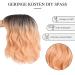 Parxitn Short Bob Wig with Pony - Natural Ombre Orange Synthetic Hair | Colorful Wavy Curly Wigs for Daily Party Halloween & Cosplay | T5 Ombre Orange - Buy Online on GoSupps.com