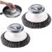 2 Pcs Steel Wool Scrubber with Handle Heavy Duty Dish Scrubber Kitchen Cleaning Brush for Pots Pans Grills Sink