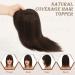 Ruwiss Real Hair Topper for Women | 100% Human Hair Clip-In Crown Topper | Silk Base Pony Wigs for Thin Hair | Dark Brown 35cm - Perfect Hair Solution - Buy Online on GoSupps.com